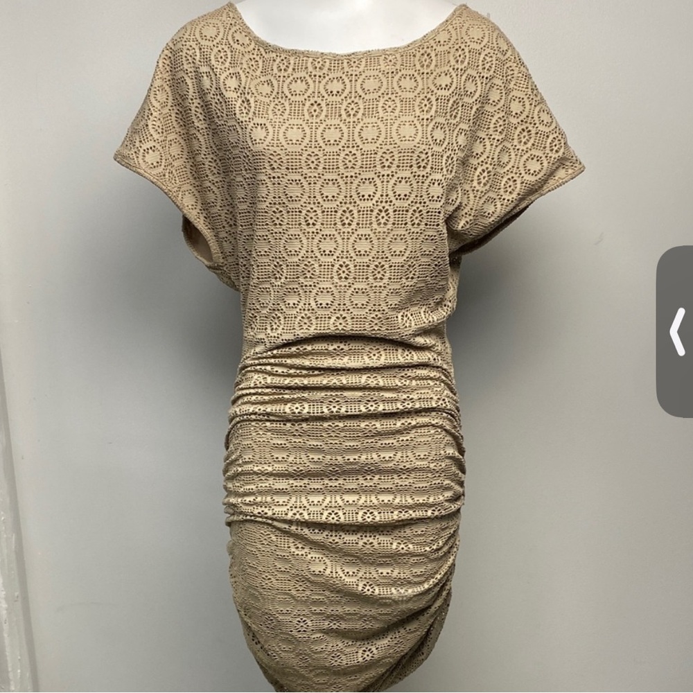 Victoria’s Secret- S- Beige Crochet Ruched Dress
